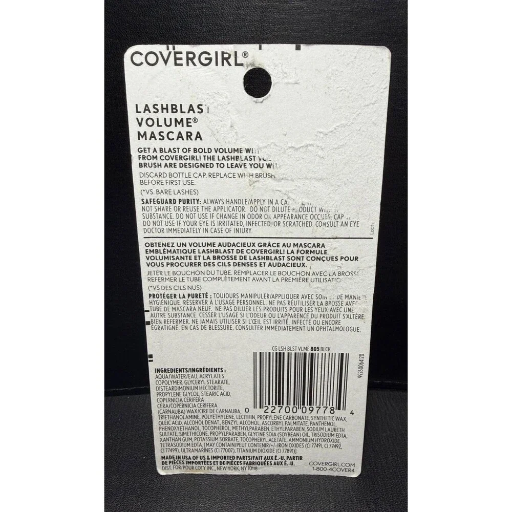 CoverGirl Lash Blast Volume Mascara 805 Very Black Waterproof 10X Volume